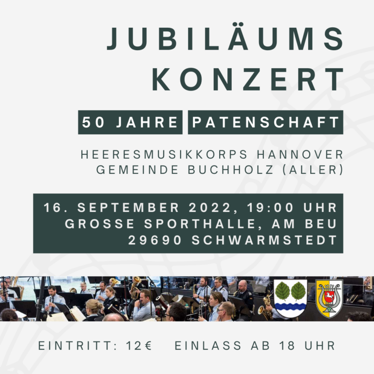 Jubiläumskonzert mit dem Heeresmusikkorps – Karten Verkauf hat begonnen